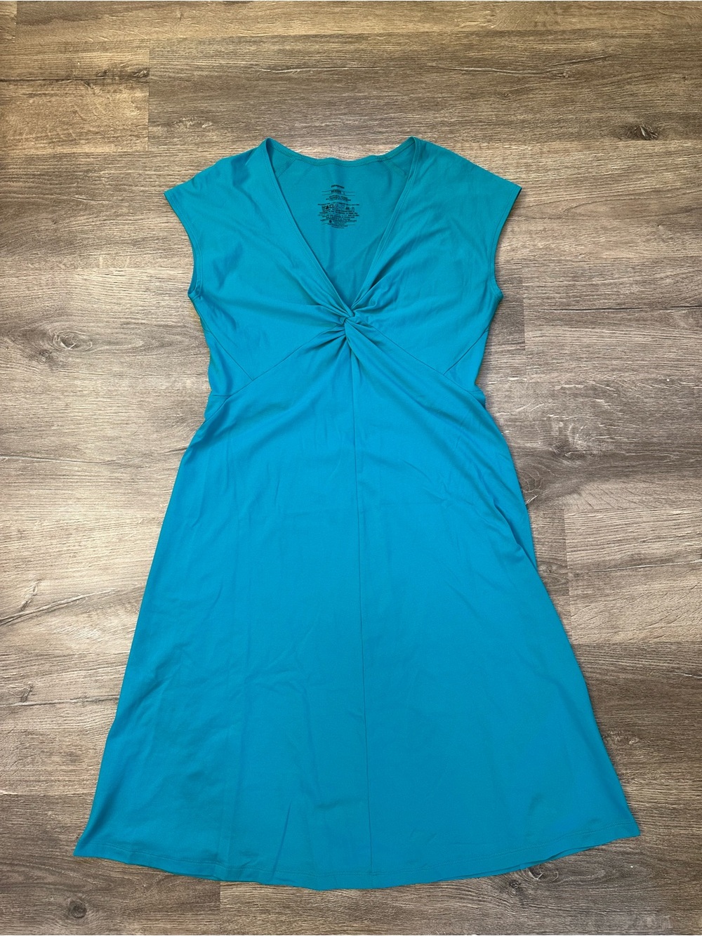 Patagonia Women’s Turquoise Twist-Front Cap Sleeve Dress Bandha Style L